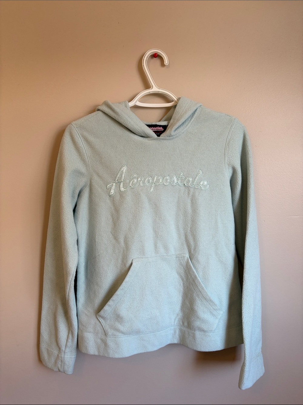Aeropostale Baby Blue Hoodie with Front Script Logo
